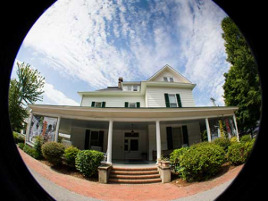 Fisheye view of exterior of Center for Documentary Studies main building.