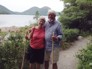 Lorna and Bill Chafe at Acadia National Park in Maine, July 2014. Photograph by Chris Chafe.